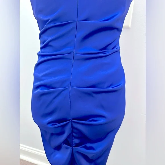 Blue Satin V-Neck dress Size 5/6 - Picture 8 of 8